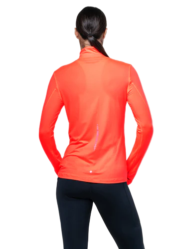 RonHill Womens Tech Reflect 1/2 Zip - Hot Coral/Reflect - AW25
