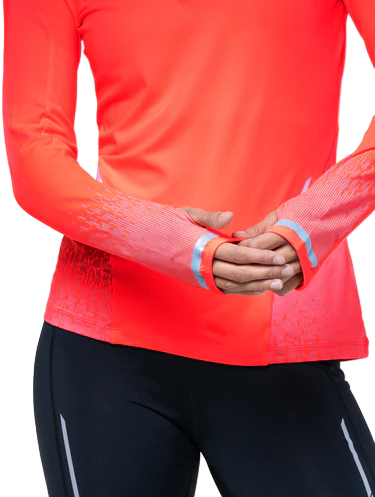 RonHill Womens Tech Reflect 1/2 Zip - Hot Coral/Reflect - AW25