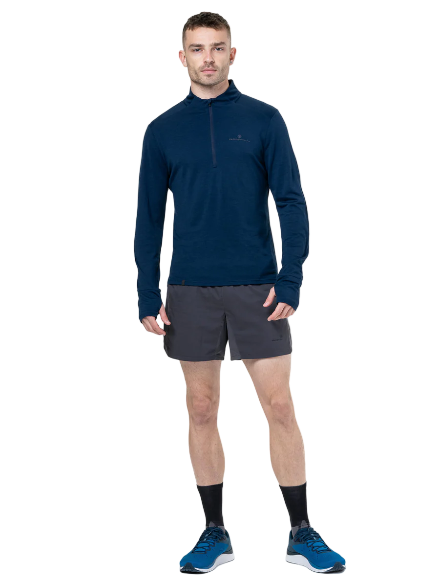 RonHill Mens Tech Merino 1/2 Zip - Dark Navy/Oxide - AW25
