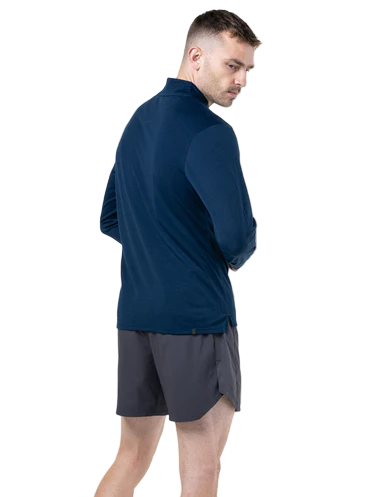 RonHill Mens Tech Merino 1/2 Zip - Dark Navy/Oxide - AW25