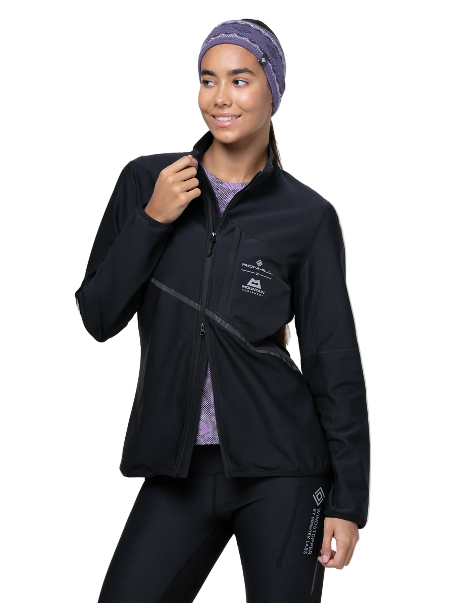 RonHill Womens Tech Gore-Tex Windstopper Jacket - All Black - AW25