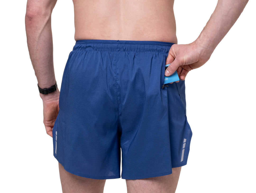 Short Ronhill Tech Race 5" pour hommes - Cobalt foncé/Vert fluo - SS26