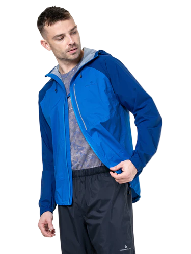 RonHill Mens Tech Storm Jacket Waterproof - Ocean/Electric Blue - AW25