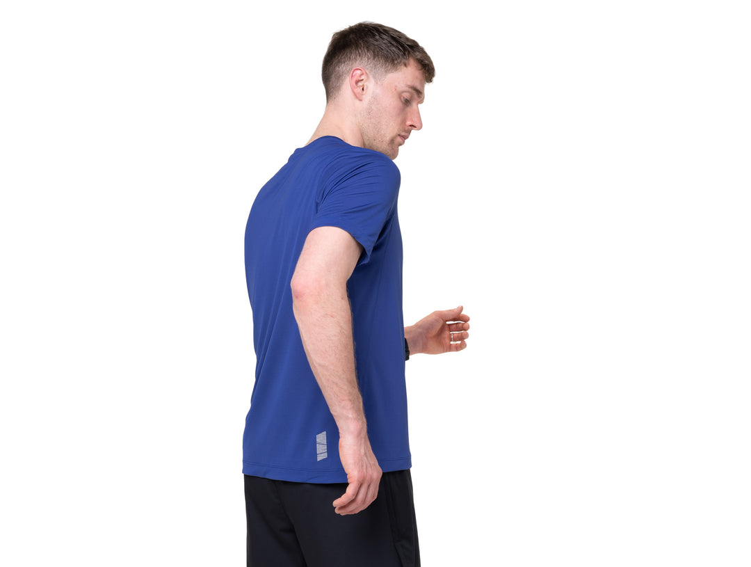 RonHill Herren Tech S/S T-Shirt – Dunkles Kobalt/Fluogrün – SS26