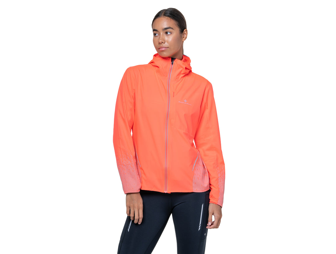 RonHill Womens Tech Reflect Jacket - Hot Coral/Reflect - AW25