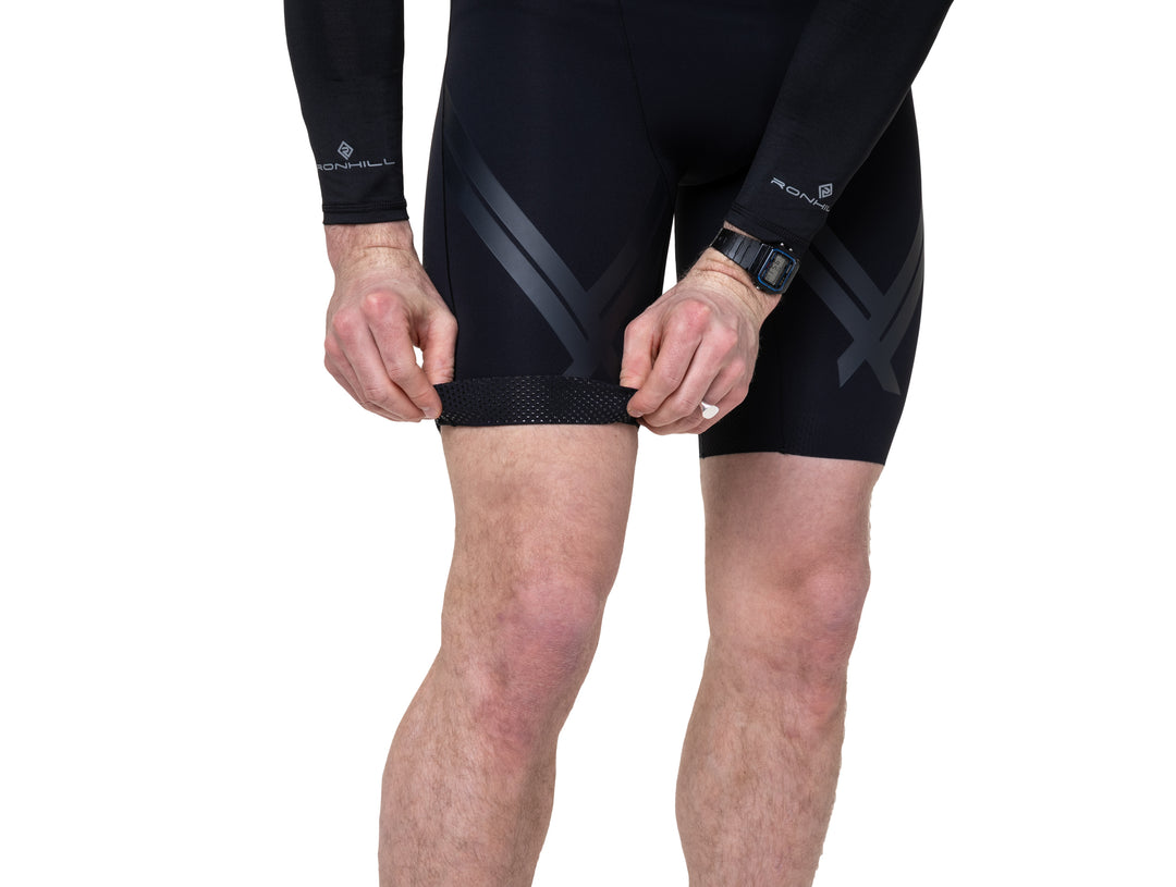 RonHill Mens Tech Race Half Tight - All Black - SS26