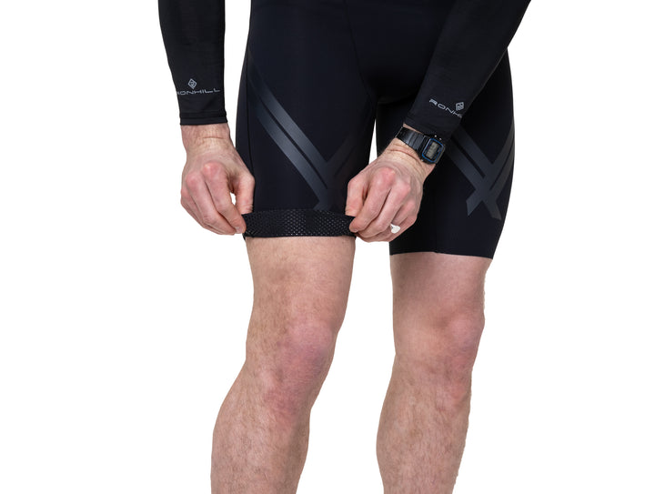 RonHill Mens Tech Race Half Tight - All Black - SS26