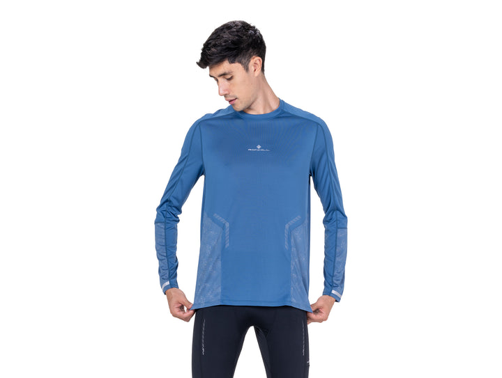 RonHill Mens Tech Reflect L/S Tee - Glacier/Reflect - AW26
