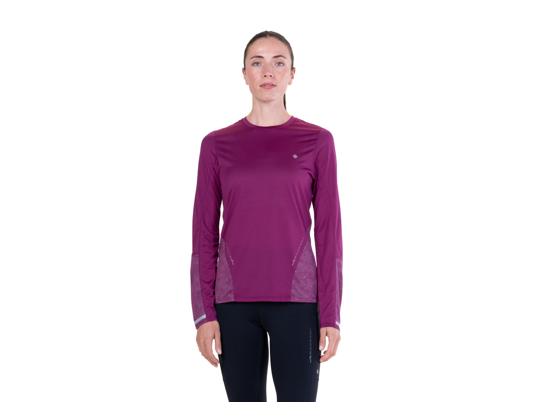 RonHill Womens Tech Reflect L/S Tee - Blackcurrant/Reflect - AW26