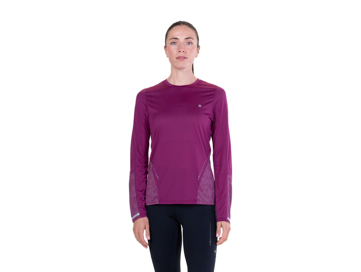 RonHill Womens Tech Reflect L/S Tee - Blackcurrant/Reflect - AW26