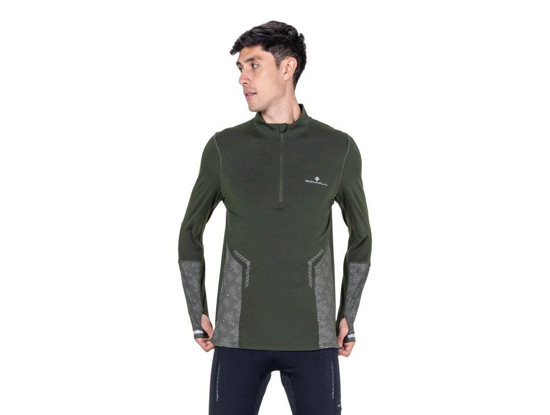 RonHill Mens Tech Reflect 1/2 Zip - Kelp/Reflect - AW26