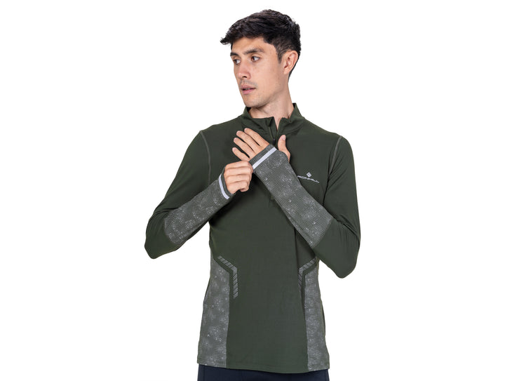 RonHill Mens Tech Reflect 1/2 Zip - Kelp/Reflect - AW26
