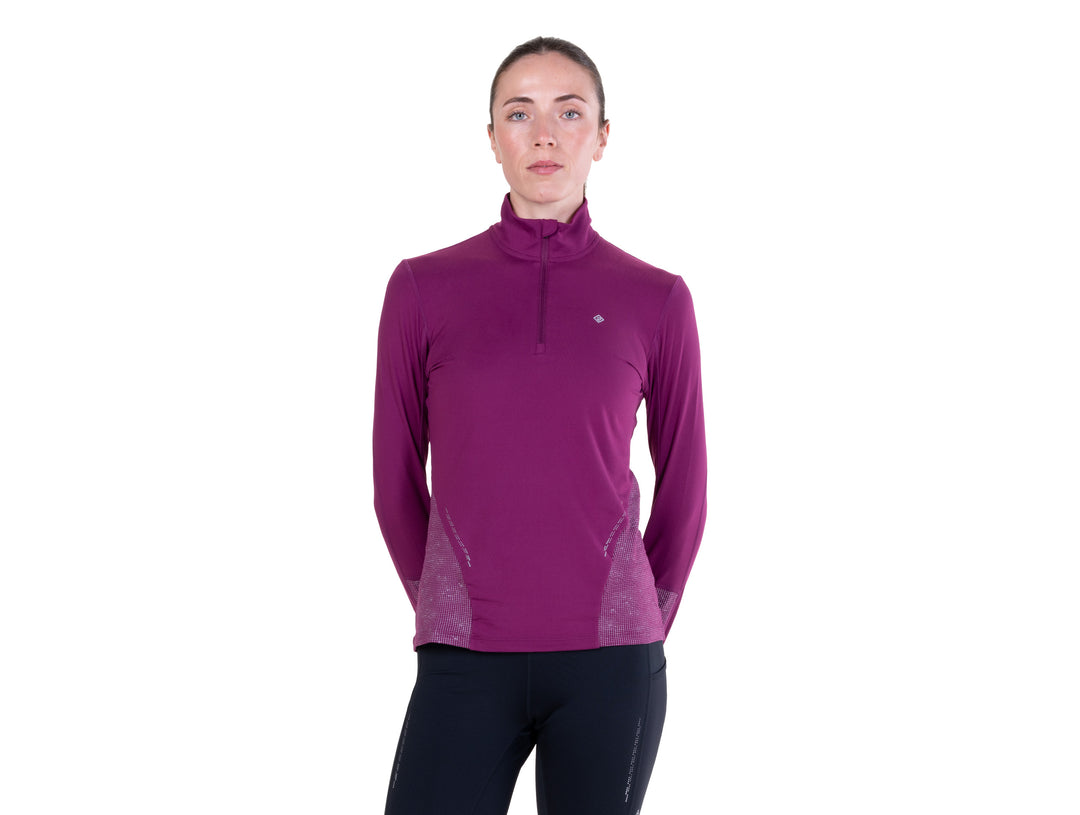 RonHill Womens Tech Reflect 1/2 Zip - Blackcurrant/Reflect - AW26