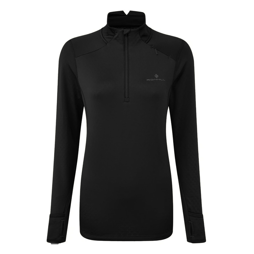 RonHill Womens Tech Prism 1/2 Zip Tee - All Black