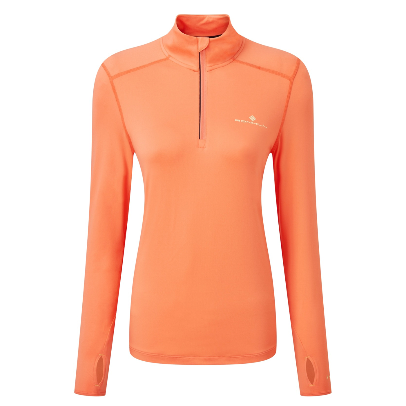 RonHill Womens Tech Thermal 1/2 Zip Tee - Peach/Lemongrass