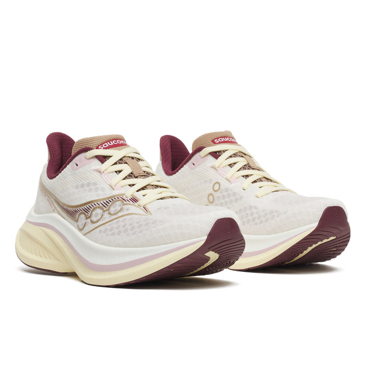 Saucony Womens Endorphin Speed 5 - Ivory/Maroon - Neutral - AW26