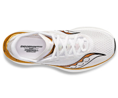 Saucony Womens Endorphin Pro 3 - White/Gold - Neutral