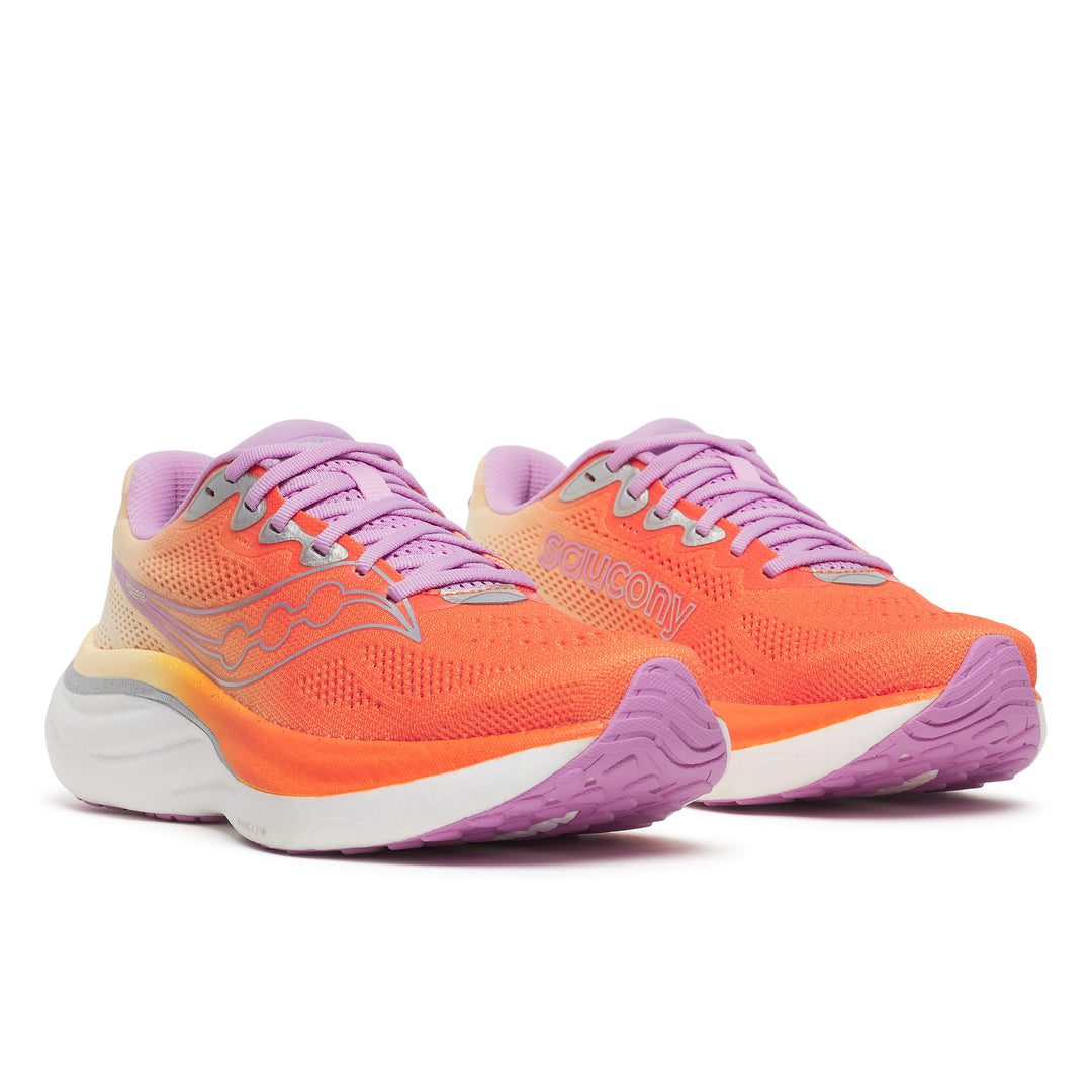 Saucony Womens Ride 19 - Fire/Orchid - Neutral - SS26