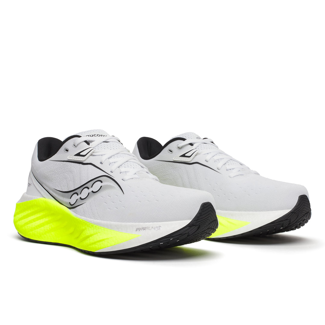 Saucony Mens Triumph 22 - White/Citron - Neutral - SS25