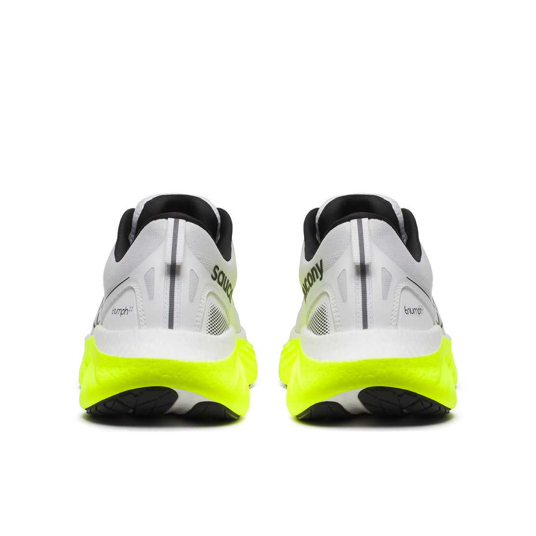 Saucony Mens Triumph 22 - White/Citron - Neutral - SS25
