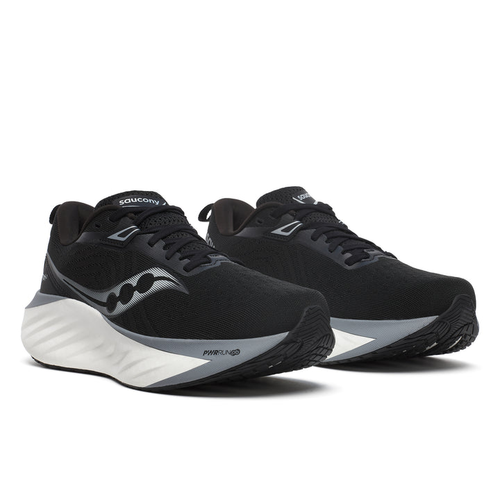 Saucony Mens Triumph 22 - Black/White - Neutral - SS25