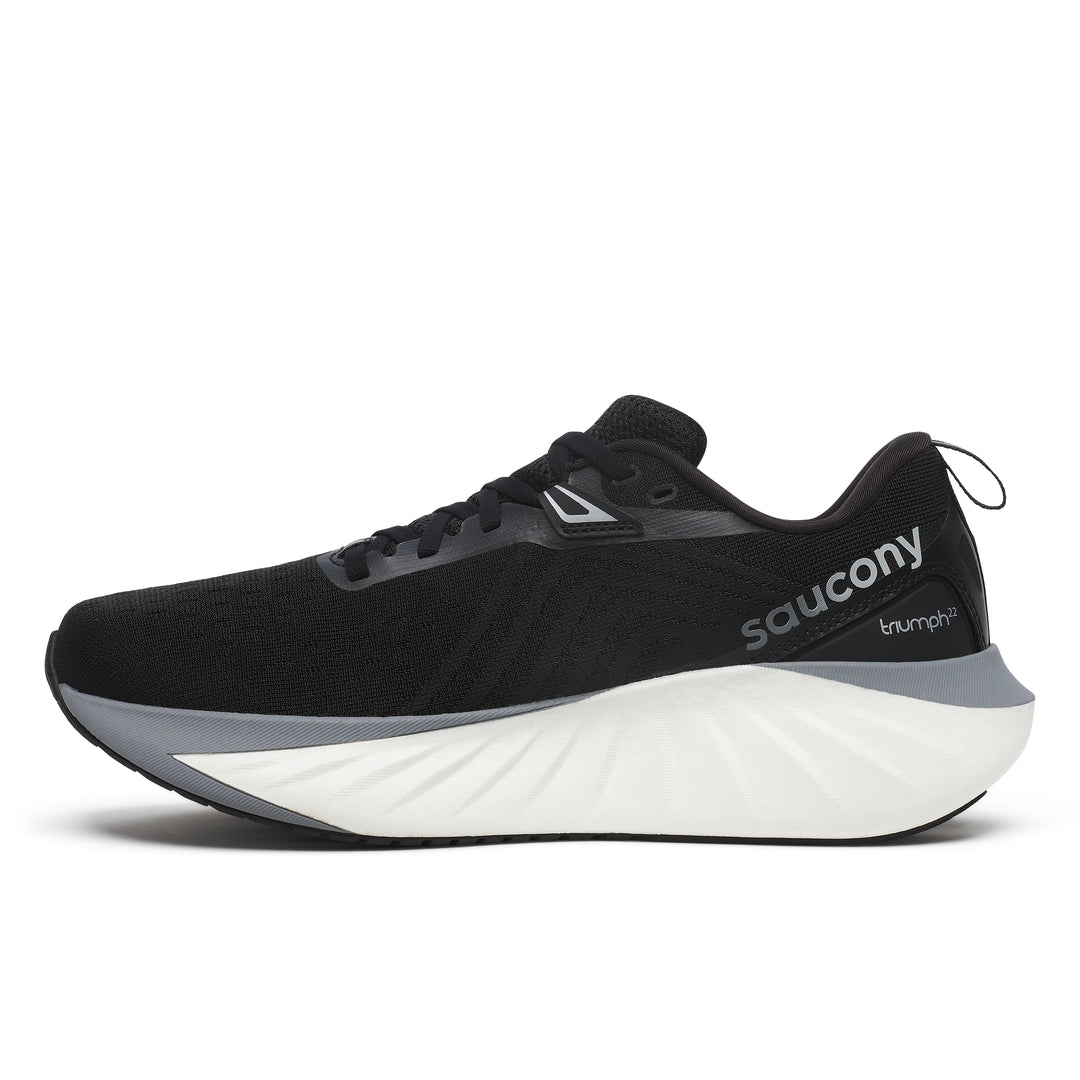Saucony Mens Triumph 22 - Black/White - Neutral - SS25
