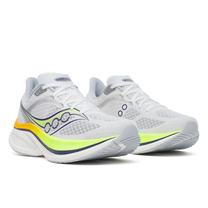 Saucony Mens Endorphin Speed 5 - White/Citron - Neutral - AW25