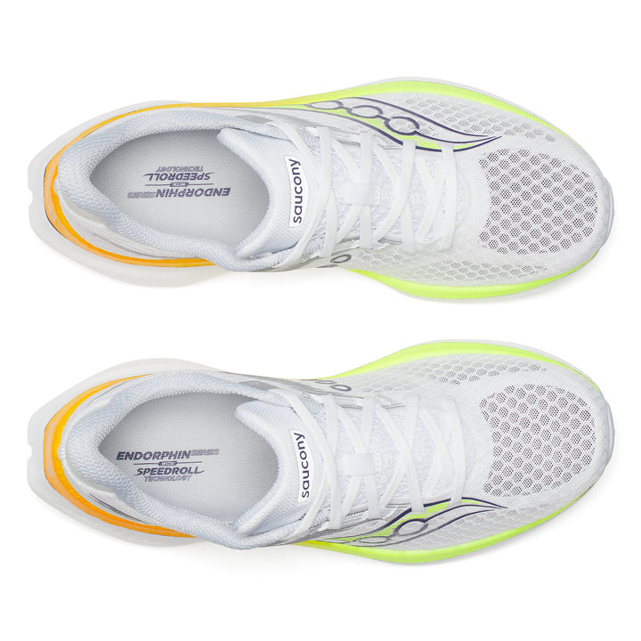 Saucony Mens Endorphin Speed 5 - White/Citron - Neutral - AW25