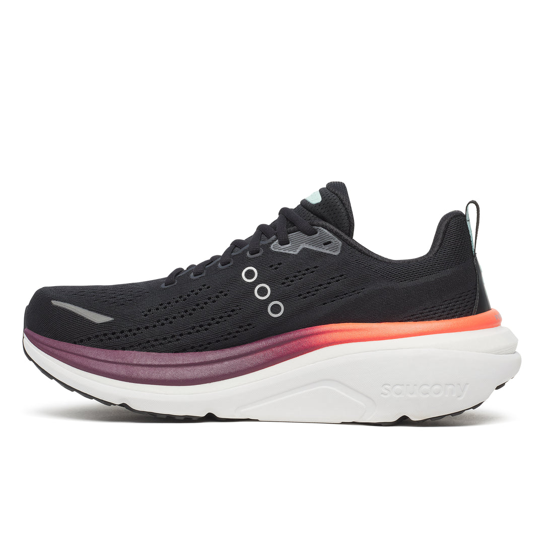 Saucony Hommes Hurricane 25 - Noir/Cramoisi - Stabilité - SS26