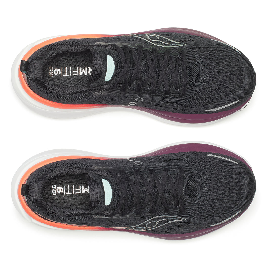Saucony Hommes Hurricane 25 - Noir/Cramoisi - Stabilité - SS26