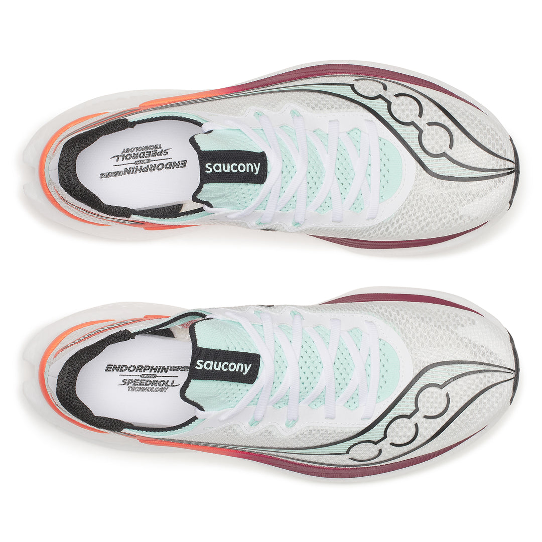 Saucony Herren Endorphin Pro 5 – Weiß/Karmesinrot – Neutral – SS26