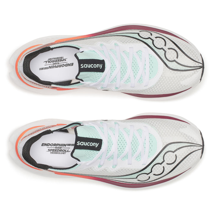 Saucony Herren Endorphin Pro 5 – Weiß/Karmesinrot – Neutral – SS26