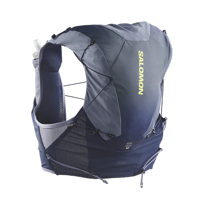 Salomon ADV Skin 12 Unisex Gradient Weste mit Flaschen – Maritimes Blau/Grisaille