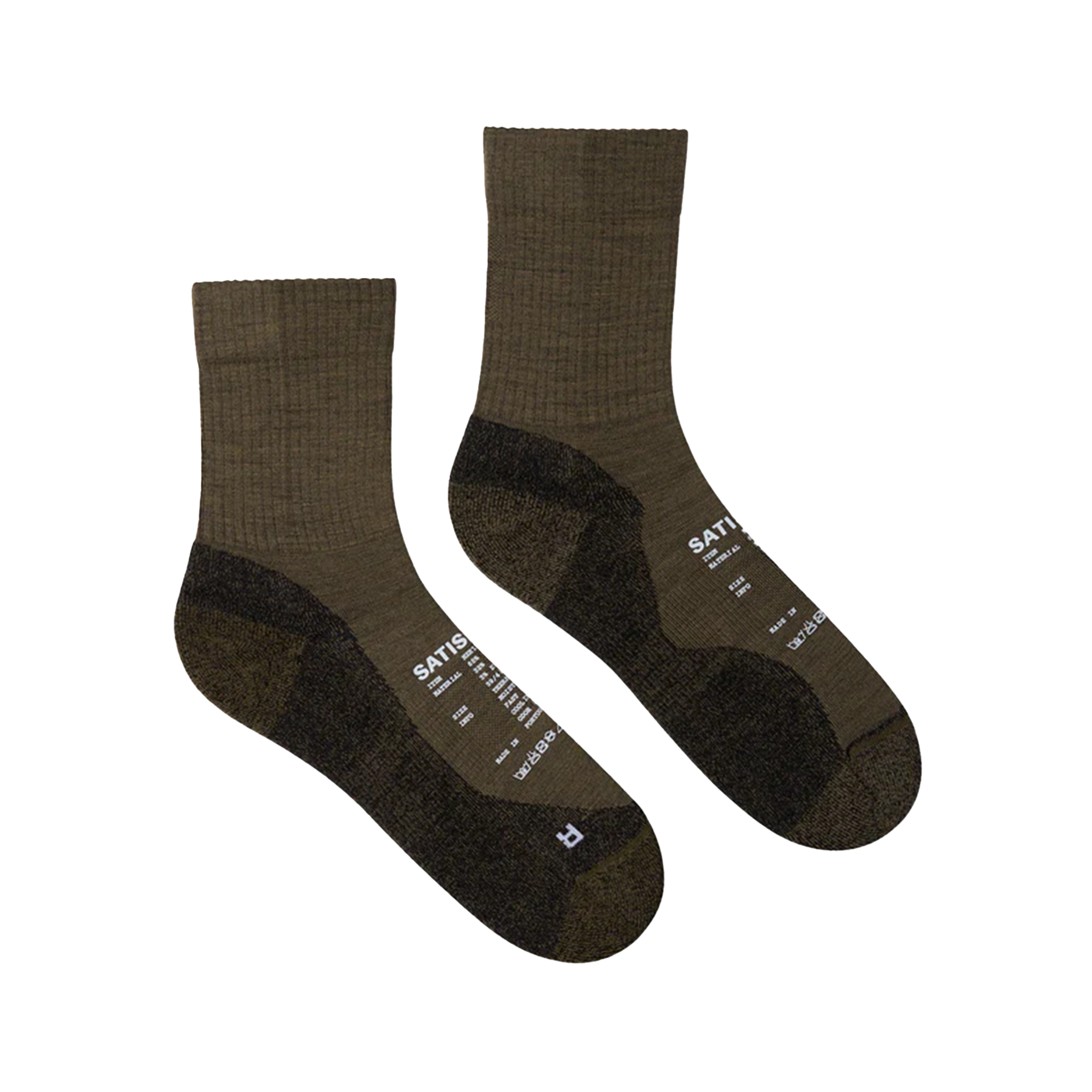 Chaussettes tube en nylon mérinos Satisfy - Olive foncé - SS26