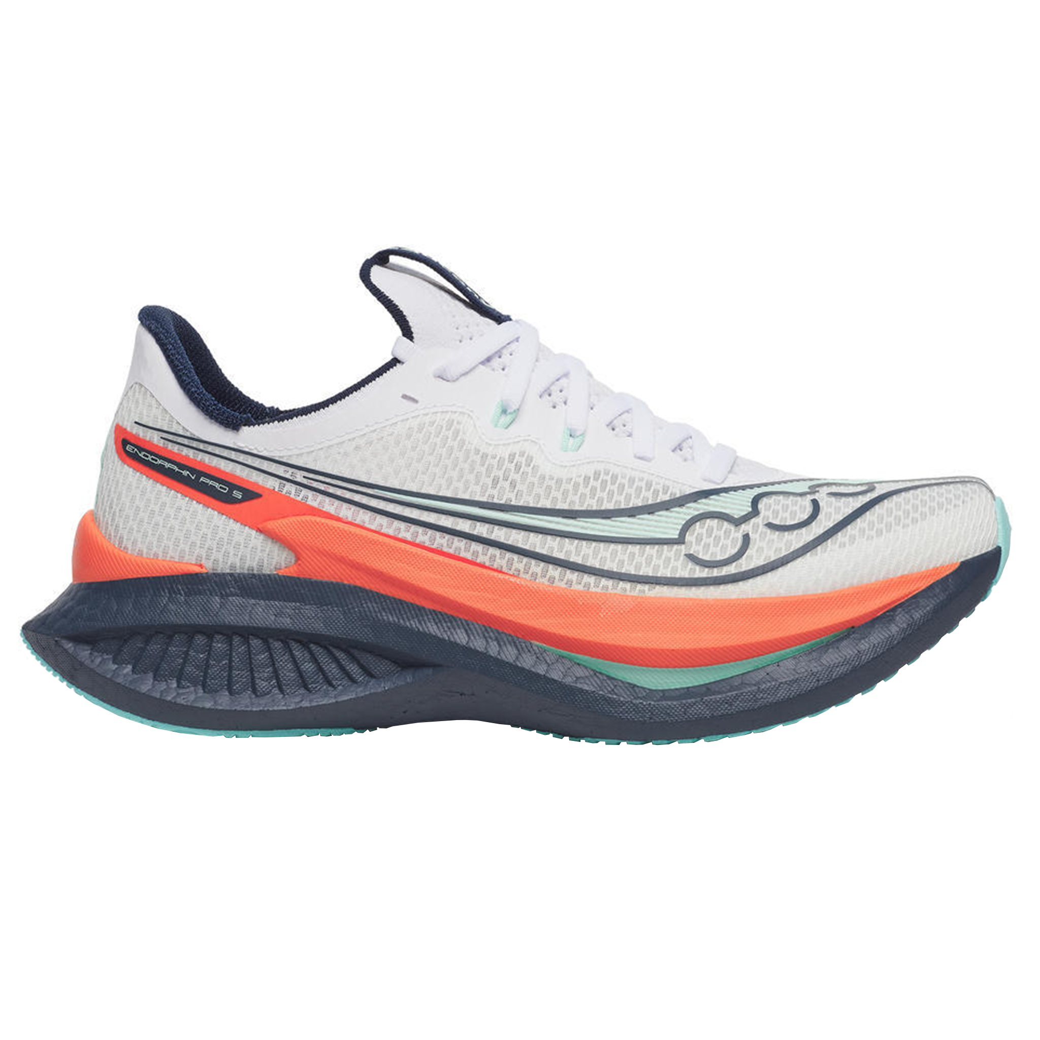 Saucony Womens Endorphin Pro 5 - White/Navy - Neutral - SS26