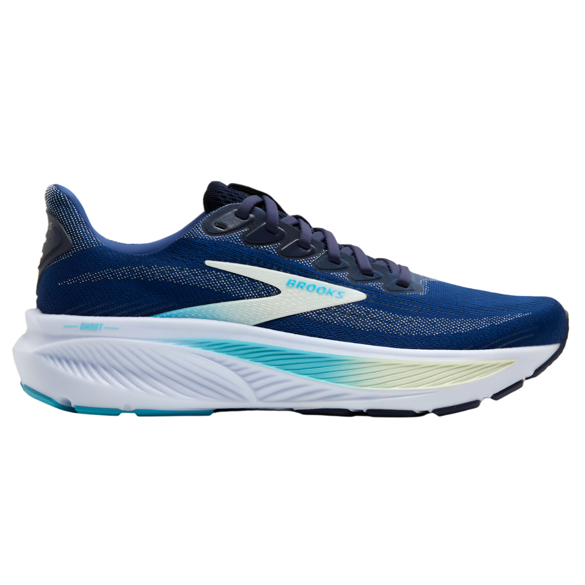 Brooks Womens Ghost 17 Wide - D Width - Navy/Green/Turquoise - Neutral - AW25