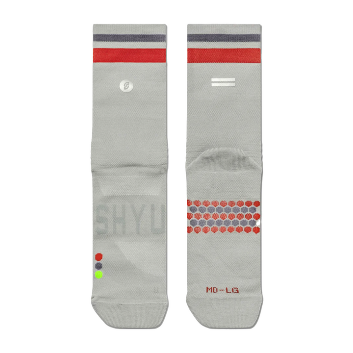 SHYU Racing Half Crew Socks - Silver/Red/Steel