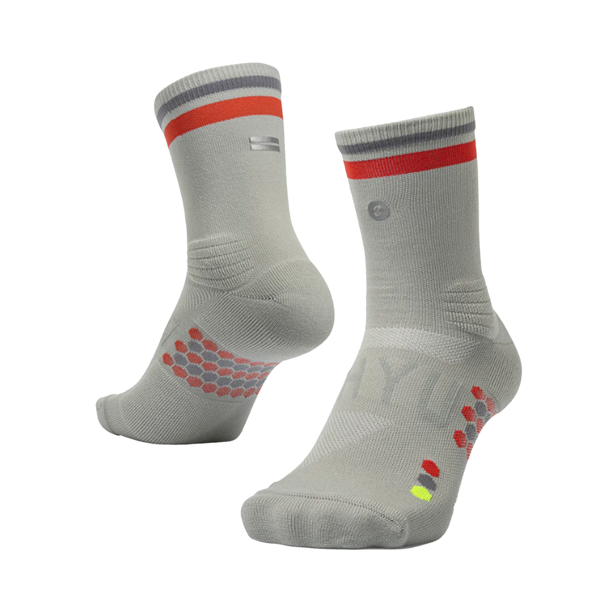 SHYU Racing Half Crew Socks - Silver/Red/Steel