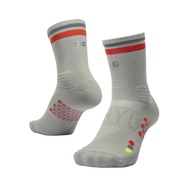 SHYU Racing Half Crew Socks - Silver/Red/Steel