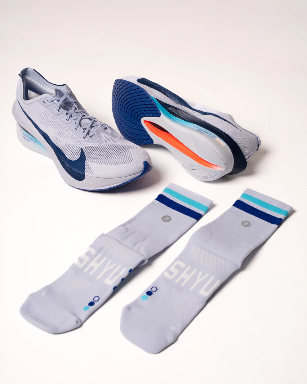 SHYU Racing Half Crew Socks - Ice/Blue/Azure