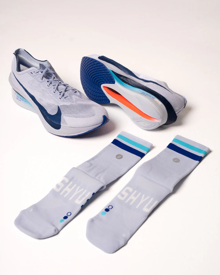 SHYU Racing Half Crew Socks - Ice/Blue/Azure