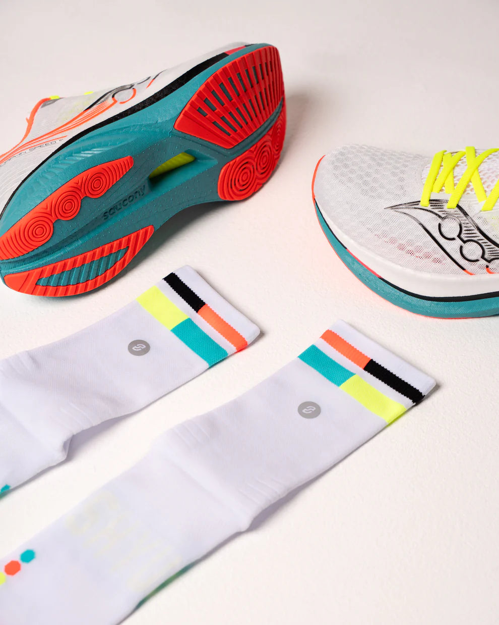 SHYU Racing Half Crew Socks - White/Mute/Ant