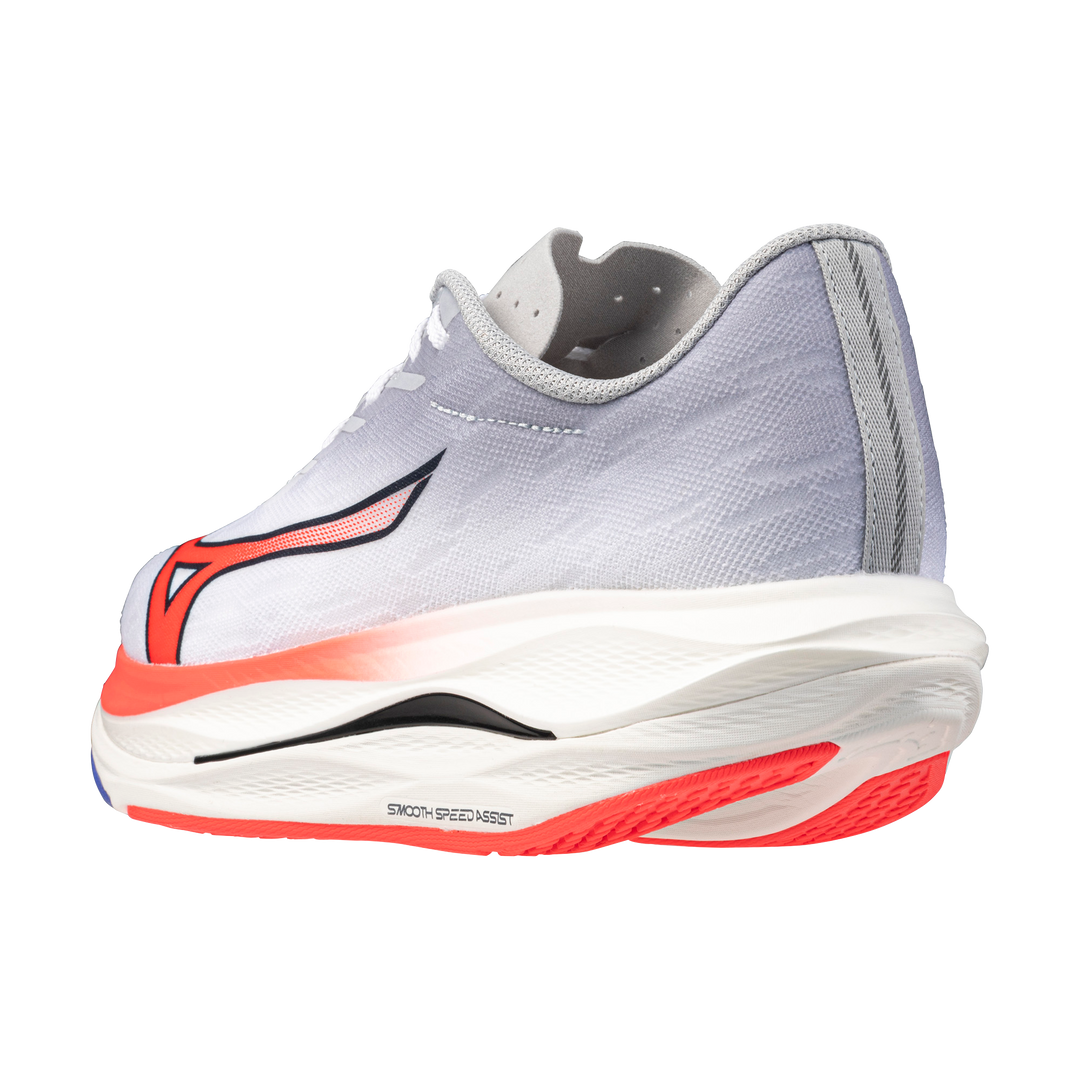 Mizuno Mens Wave Rebellion Flash - White/Fiery Coral/Iris Bloom - Neutral - AW25