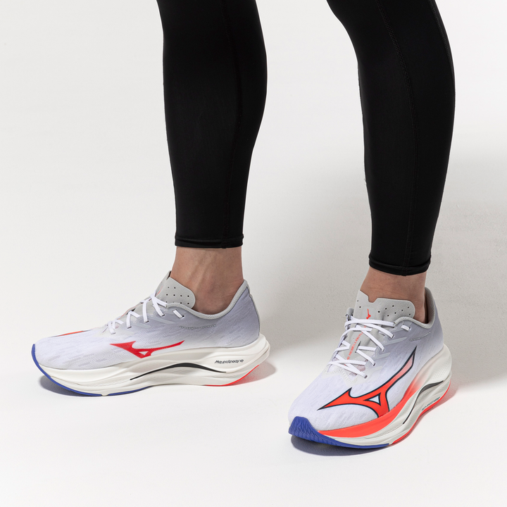 Mizuno Mens Wave Rebellion Flash - White/Fiery Coral/Iris Bloom - Neutral - AW25