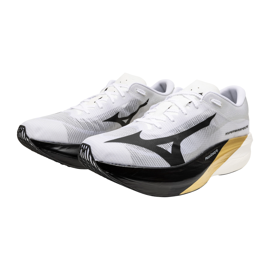 Mizuno Unisex Hyperwarp Elite Origami – Weiß/Schwarz/Gold – Neutral – SS26