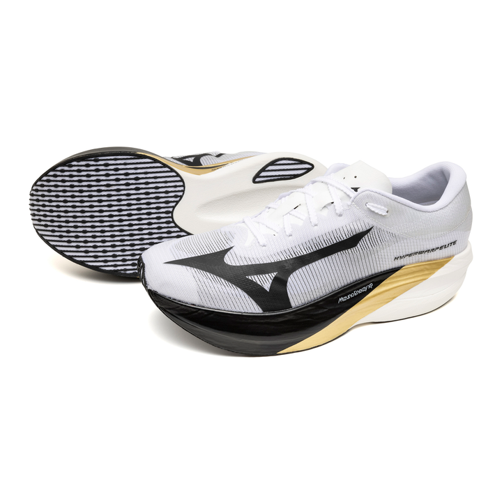 Mizuno Unisex Hyperwarp Elite Origami – Weiß/Schwarz/Gold – Neutral – SS26