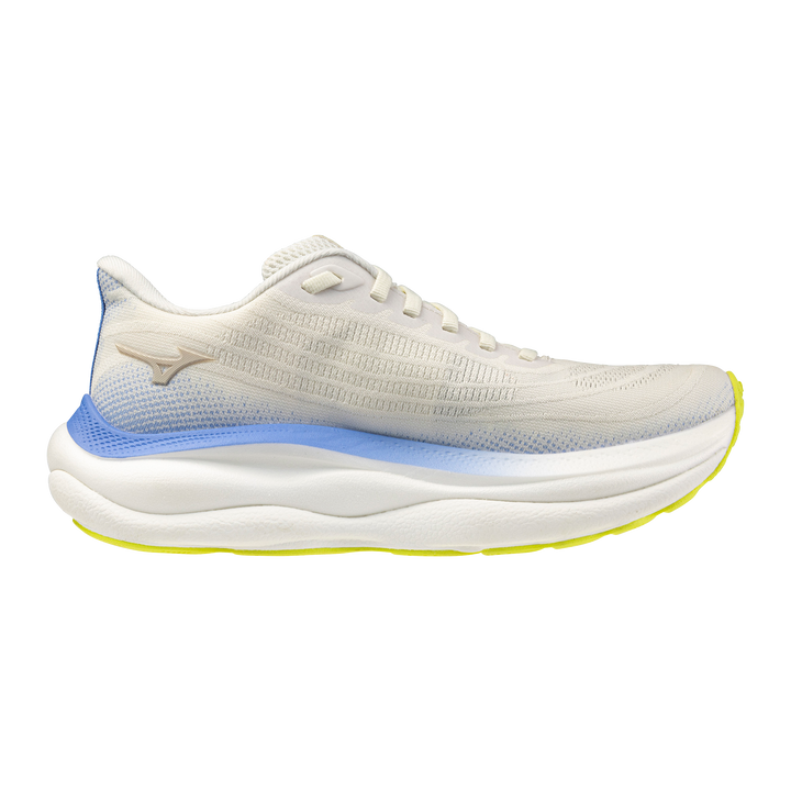 Mizuno Damen Wave Sky 9 – Schneeweiß/Silberbirke/Ultramarin – Neutral – SS26
