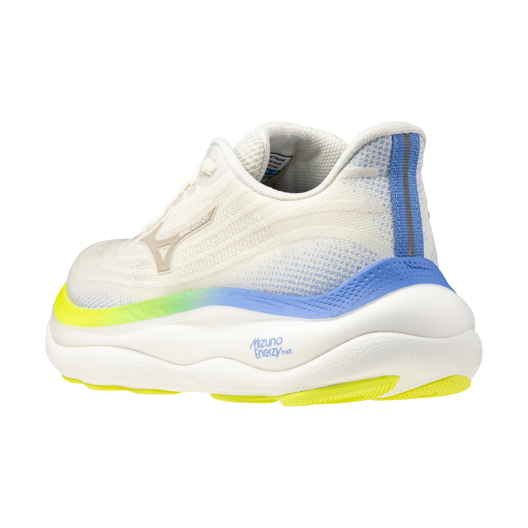 Mizuno Damen Wave Sky 9 – Schneeweiß/Silberbirke/Ultramarin – Neutral – SS26