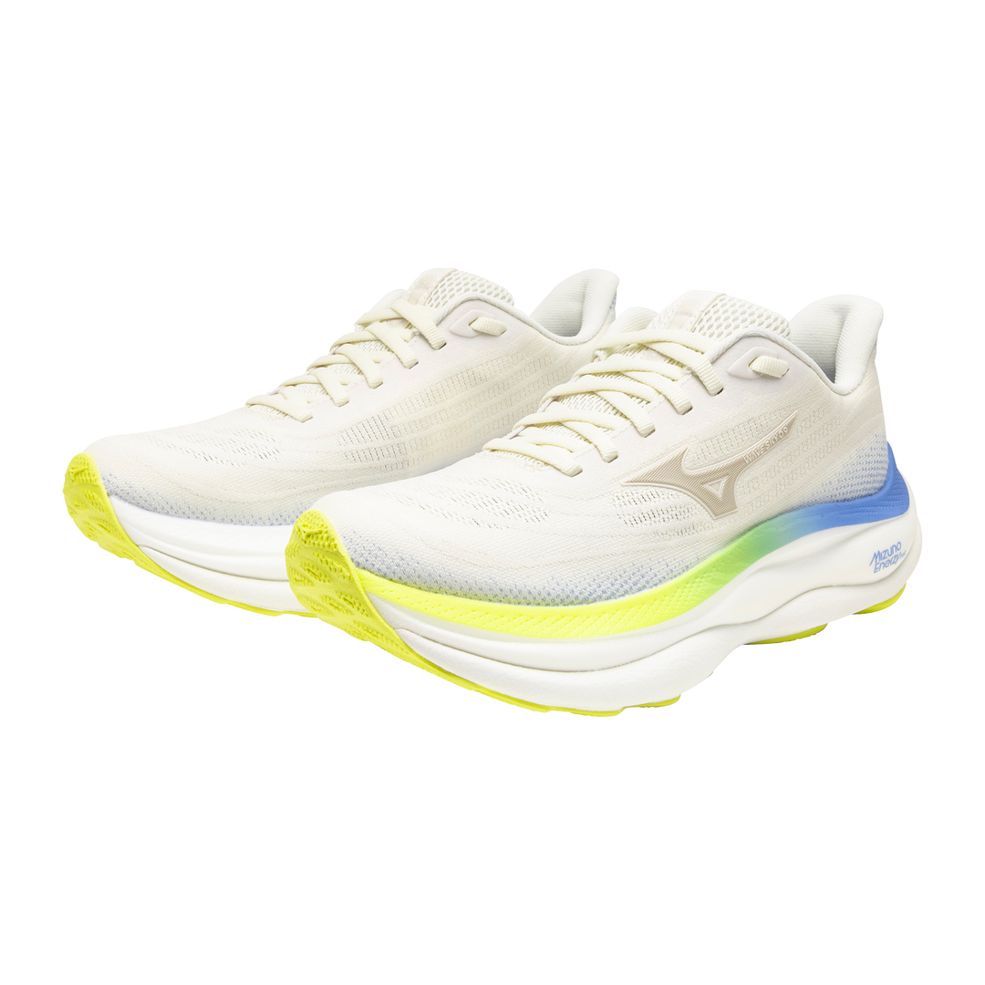 Mizuno Damen Wave Sky 9 – Schneeweiß/Silberbirke/Ultramarin – Neutral – SS26