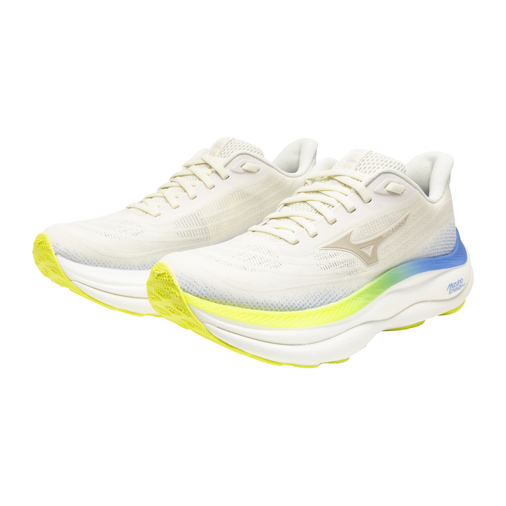 Mizuno Damen Wave Sky 9 – Schneeweiß/Silberbirke/Ultramarin – Neutral – SS26